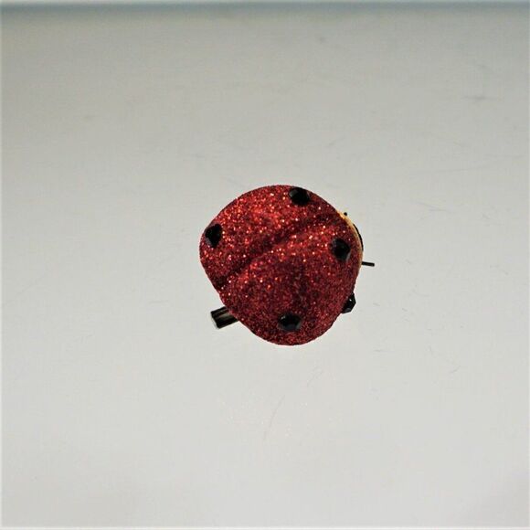 Glitter Clip on Red Ladybug Tree Ornament Home Decor Arts Crafts - Picture 3 of 7